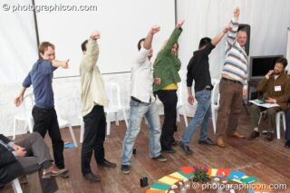 The facilitators dance at the Renaissance2 Great Shift Gathering 2009. Perpignan, France. © 2009 Photographicon