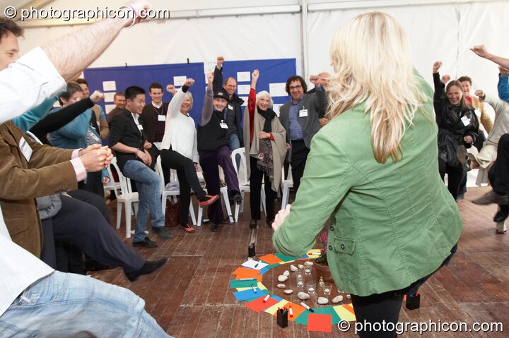 The participants dance at the Renaissance2 Great Shift Gathering 2009. Perpignan, France. © 2009 Photographicon