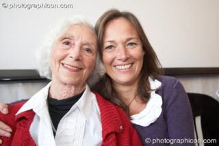 Barbara Marx Hubbard and Gyorgyi Byworth at the Renaissance2 Great Shift Gathering 2009. Perpignan, France. © 2009 Photographicon