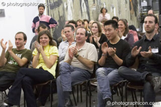 Delegates enjoy the Heartgasm performance at Renaissance2 Great Shift Gathering 2009. Perpignan, France. © 2009 Photographicon