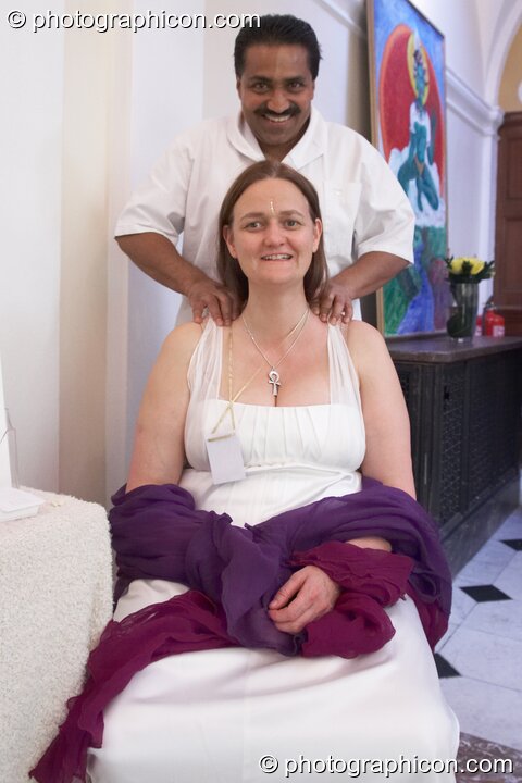 Bernadette Vallely has a massage at the London Festival of Tantra 2008. London, United Kingdom. © 2008 Photographicon