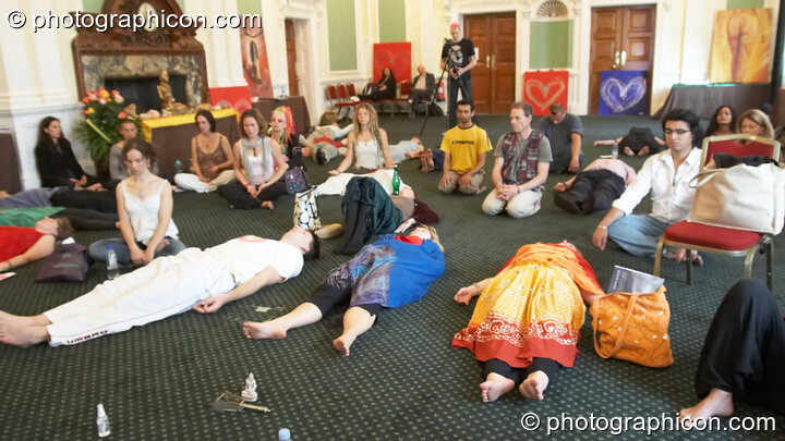 The audience listen in meditation to Celeseah Dhjulia Kumara at the London Festival of Tantra 2008. London, United Kingdom. © 2008 Photographicon