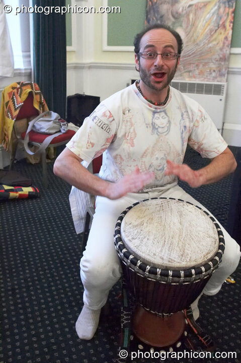 A man drums at the London Festival of Tantra 2008. London, United Kingdom. © 2008 Photographicon