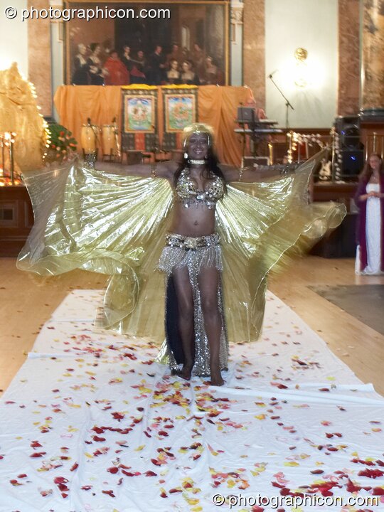 Solariss Abakari An-Ra perfoms an Egyptian Raqs Sharqui dance wearing a winged costume at the London Festival of Tantra 2008. London, United Kingdom. © 2008 Photographicon