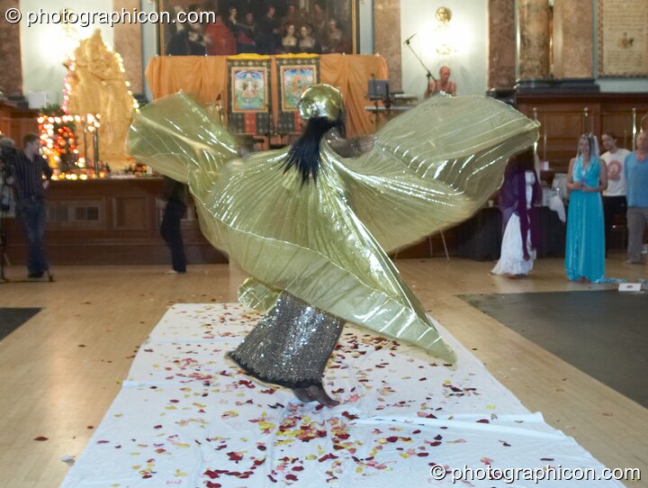 Solariss Abakari An-Ra perfoms an Egyptian Raqs Sharqui dance wearing a winged costume at the London Festival of Tantra 2008. London, United Kingdom. © 2008 Photographicon