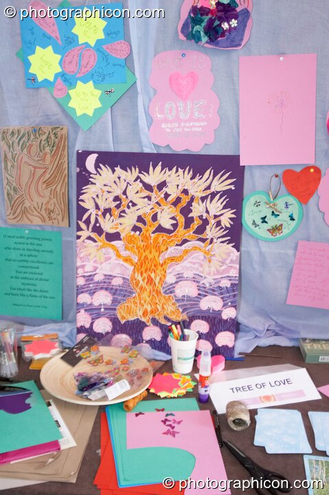 Tree of Love stall at London Festival of Tantra 2009. London, United Kingdom. © 2009 Photographicon