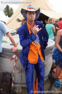 A man in a wonky costume at the Secret Garden Party 2006. Huntingdon, United Kingdom. © 2006 Photographicon