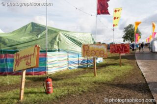 Sign posts for thought at the Secret Garden Party 2007. Huntingdon, United Kingdom. © 2007 Photographicon