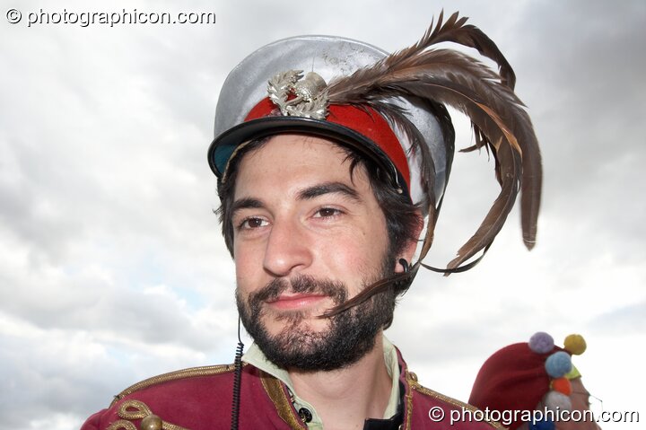 Daniel Winch of FishSeeksBicyle in fancy dress at the Secret Garden Party 2007. Huntingdon, United Kingdom. © 2007 Photographicon