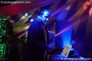 Stuart Warren Hill of Hexstatic performs on the Remix Stage at the Secret Garden Party 2007. Huntingdon, United Kingdom. © 2007 Photographicon