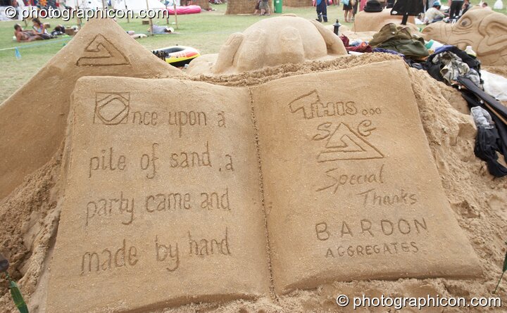 A large sand sculpture by Dirty Beach at the Secret Garden Party 2008. Huntingdon, United Kingdom. © 2008 Photographicon
