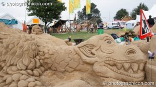 A large sand sculpture by Dirty Beach at the Secret Garden Party 2008. Huntingdon, United Kingdom. © 2008 Photographicon