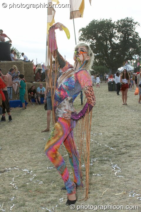 A street theatre troupe in wonky costume at the Secret Garden Party 2010. Huntingdon, United Kingdom. © 2010 Photographicon