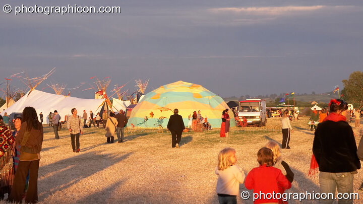 The sunsets over the festival site at Sunrise Celebration 2006. Yeovil, United Kingdom. © 2006 Photographicon