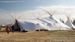 The Bimble Inn and Tipi Village at Sunrise Celebration 2006. Yeovil, United Kingdom. © 2006 Photographicon