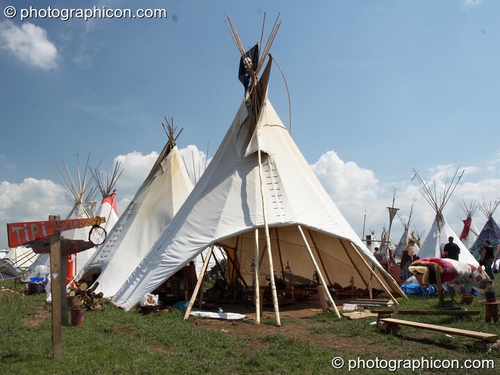 The Tipi Village at Sunrise Celebration 2007. Yeovil, United Kingdom. © 2007 Photographicon