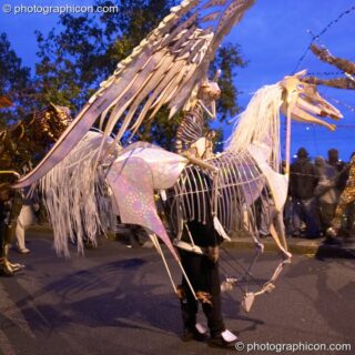 Shademakers & Toca Rufar's apocalyptic horseman effigy in the night carnival at the Thames Festival 2004. London, United Kingdom. © 2004 Photographicon