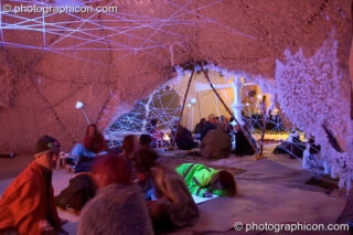 Inside the idSpiral cafe at the Turaya Gathering 2004. Wimborne, United Kingdom. © 2004 Photographicon