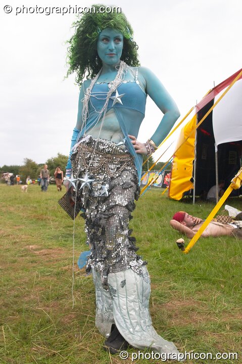 Lucy of Pinups For Peace dressed as a mermaid at the Turaya Gathering 2004. Wimborne, United Kingdom. © 2004 Photographicon
