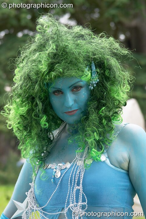Lucy of Pinups For Peace dressed as a mermaid at the Turaya Gathering 2004. Wimborne, United Kingdom. © 2004 Photographicon
