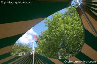 The heart-shaped roof of the Ozone marquee at Kingston Green Fair 2005. Kingston Upon Thames, United Kingdom. © 2005 Photographicon