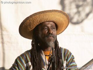Gregg Kofi Brown's KGB playing on the World Music Stage at Kingston Green Fair 2005. Kingston Upon Thames, United Kingdom. © 2005 Photographicon