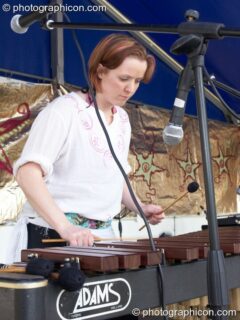 Becky Dell of Orchid Star playing on the World Music Stage at Kingston Green Fair 2006. Kingston upon Thames, United Kingdom. © 2006 Photographicon