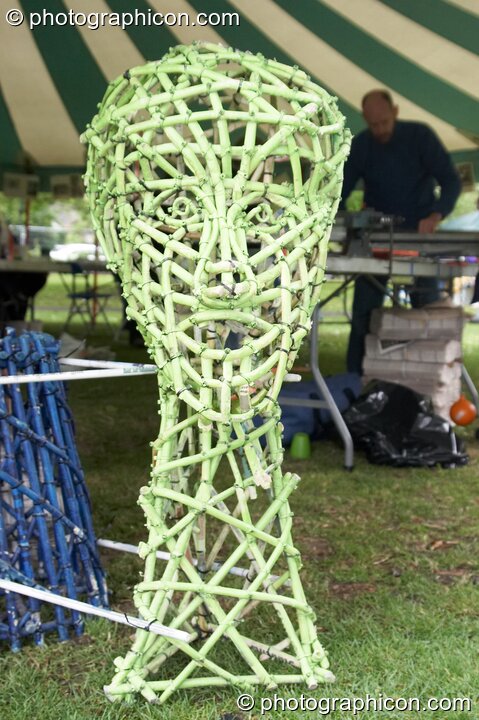 A large wicker sculture of a human head at Kingston Green Fair 2007. Kingston upon Thames, United Kingdom. © 2007 Photographicon