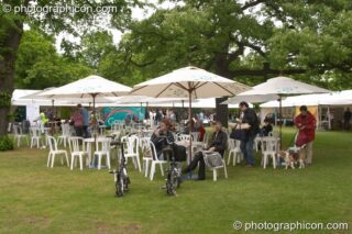 An outdoor cafe at the London Green Lifestyle Show 2005. London, United Kingdom. © 2005 Photographicon