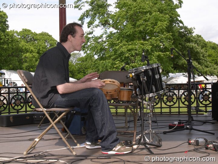A band play in the bandstand in Greenwich Park at the London Green Lifestyle Show 2005. London, United Kingdom. © 2005 Photographicon