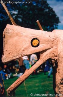 A wooden sculpture at Kingston Green Fair 1993. Kingston upon Thames, United Kingdom. © 1993 Photographicon