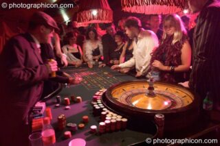 Weird scenes inside the casino at the Lost Vagueness Summer Party 2004. Lewes, United Kingdom. © 2004 Photographicon