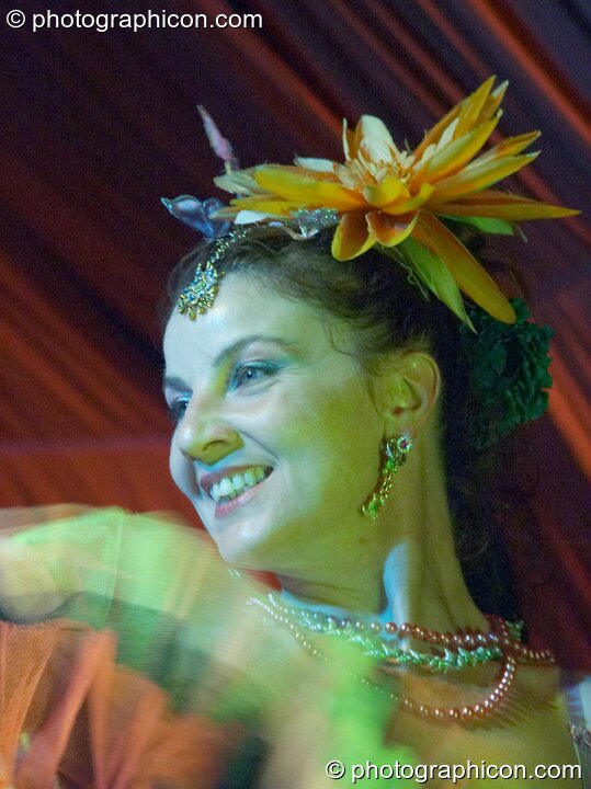 Woman performer with Can Booty Can on the main stage at the Lost Vagueness Summer Party 2004. Lewes, United Kingdom. © 2004 Photographicon
