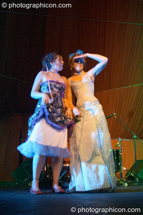 Female performers on the main stage at the Lost Vagueness Summer Party 2004. Lewes, United Kingdom. © 2004 Photographicon