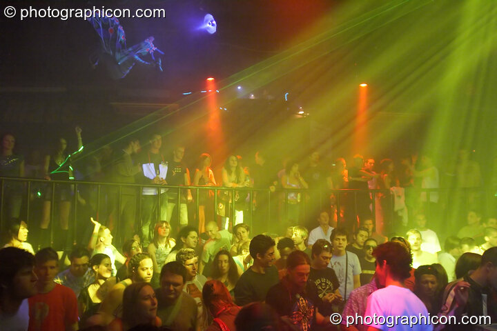 Laser beams light up the audience at Earthdance 2005. London, United Kingdom. © 2005 Photographicon