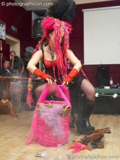 Kwalilox dances with Khan at the Save The World Club Burlesque Ball. Kingston upon Thames, United Kingdom. © 2005 Photographicon