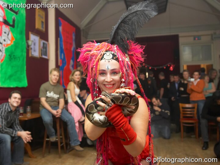 Kwalilox dances with Khan at the Save The World Club Burlesque Ball. Kingston upon Thames, United Kingdom. © 2005 Photographicon