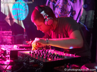 Moonquake DJing in the Digital Disco space at Indigitous. London, United Kingdom. © 2006 Photographicon
