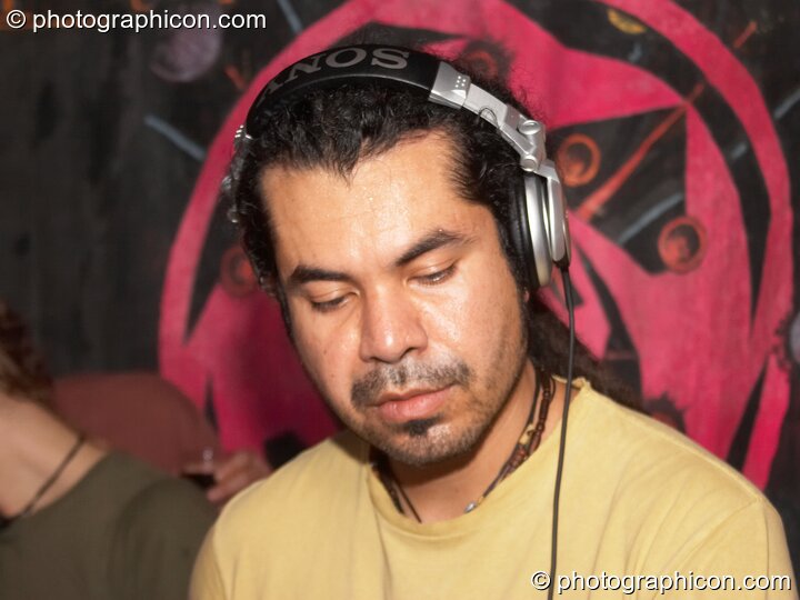 Carlos Santan DJing in the Digital Disco space at Indigitous. London, United Kingdom. © 2006 Photographicon