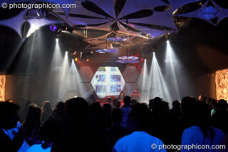 Decor by Fluffy Mafia and projections by Inside-Us-All at the Twisted Records Label Party. London, United Kingdom. © 2006 Photographicon
