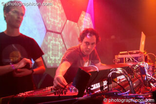 Benji Vaughan and Simon Posford of Younger Brother in the main room at the Twisted Records Label Party. London, United Kingdom. © 2006 Photographicon