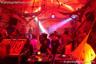 Dancing in the Backroom Beats space at the Twisted Records Label Party. London, United Kingdom. © 2006 Photographicon