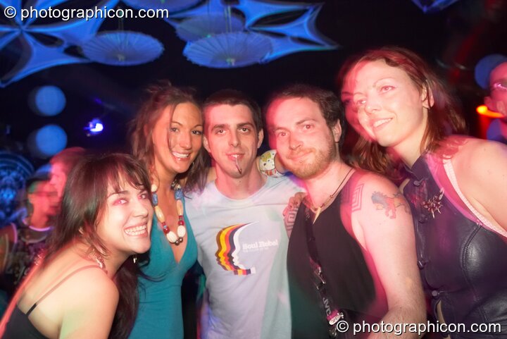 Katia, Blue, DiscoStu, Henry, and Ingrid in the Psychedelic Rollercoaster Room at Chrysalid. London, United Kingdom. © 2006 Photographicon