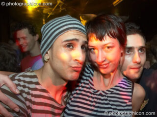 Mark and friends in the Echo System room at the Liquid Records party. London, United Kingdom. © 2007 Photographicon