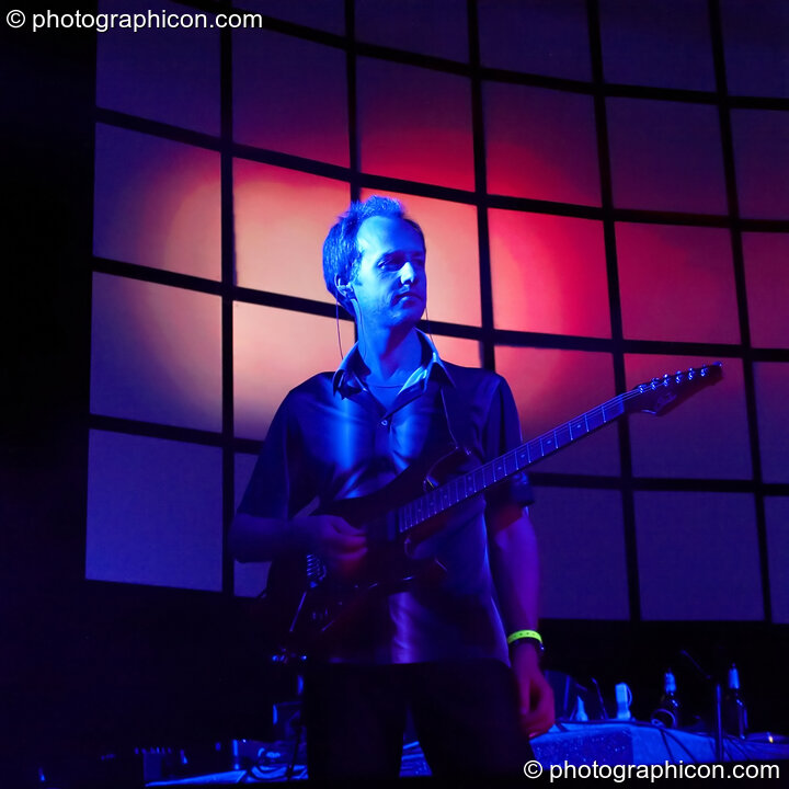 Younger Brother perform on the Main Stage at the Twisted Records concert, featuring projection installations by The Pixel Addicts. London, United Kingdom. © 2007 Photographicon