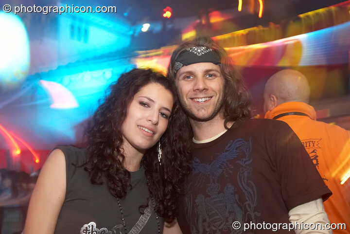 Maria and friend enjoy the music in the Main Room at the Twisted Records concert. London, United Kingdom. © 2007 Photographicon