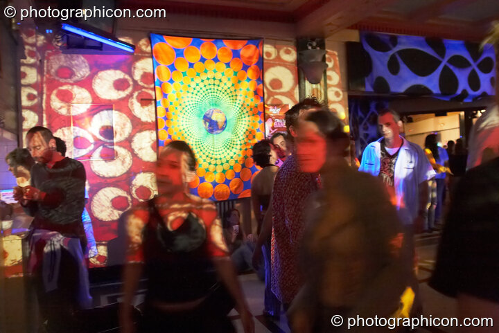 Dancers and decor in the Other Room at the Twisted Records concert. London, United Kingdom. © 2007 Photographicon