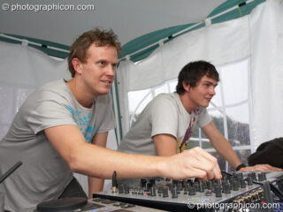 Flip Flop perform on the Little Green Planet Stage at the Echo Festival. Overton, United Kingdom. © 2007 Photographicon