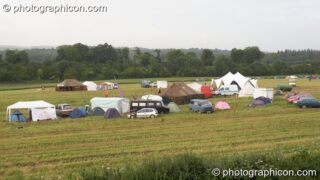 A view of the arena from a high vantage point at the Echo Festival. Overton, United Kingdom. © 2007 Photographicon