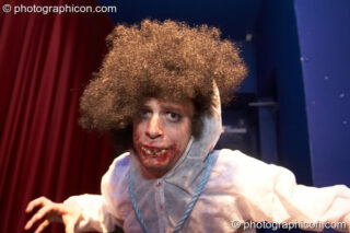 Moonquake Nico wears the best Halloween disguise at the Pukka / Interpole / Mindscapes Halloween party. London, United Kingdom. © 2007 Photographicon